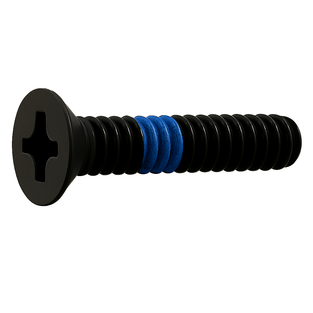 1/4-20 X 1 PHIL FLAT M/S BLK OX &amp; WAX BLUE NYLON PATCH